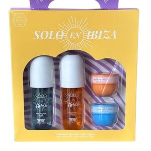 Solo en Ibiza Fragrance Body Mist & Body Cream 4-piece gift set NIB